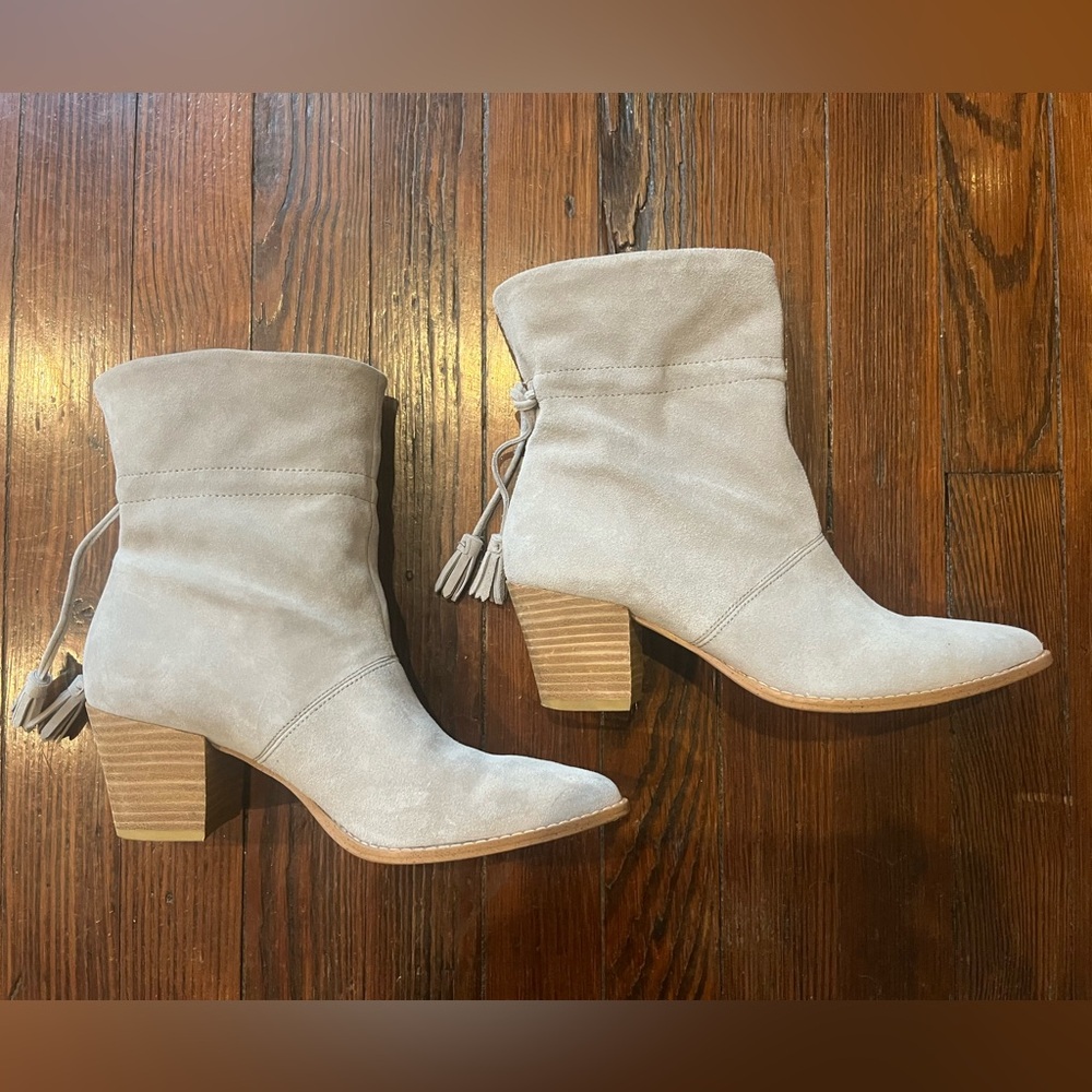 Sole Society Cream Ankle Boots